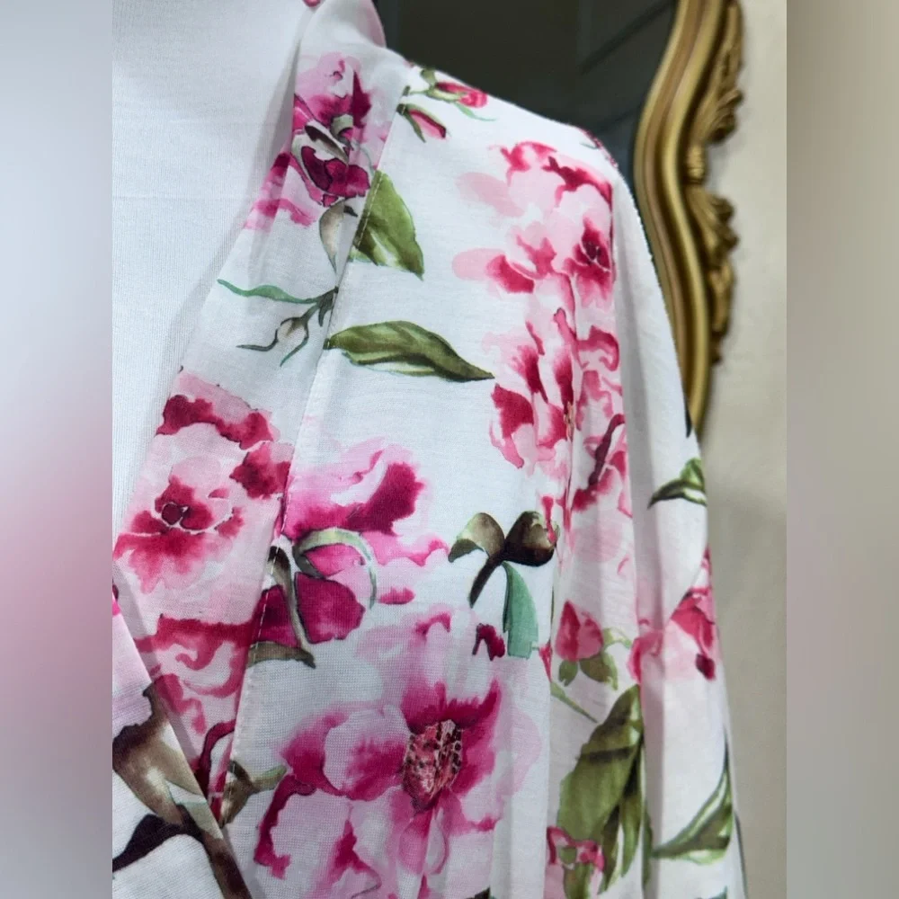 Show Me Your Mumu Floral Kimono Robe Wrap Belted O/S Lightweight Lounge Cover Up